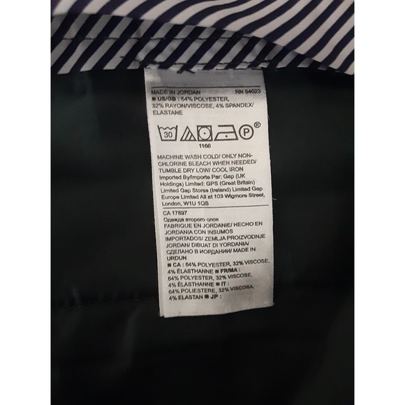 Banana Republic Womens Navy Blue Grid Plaid Ryan Dress Pants Slacks Unlined 6 - Picture 7 of 16